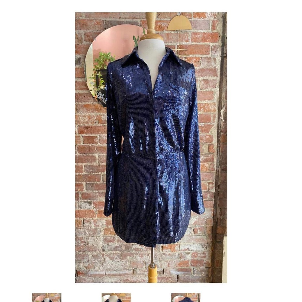 Free People Navy Sequin minidress